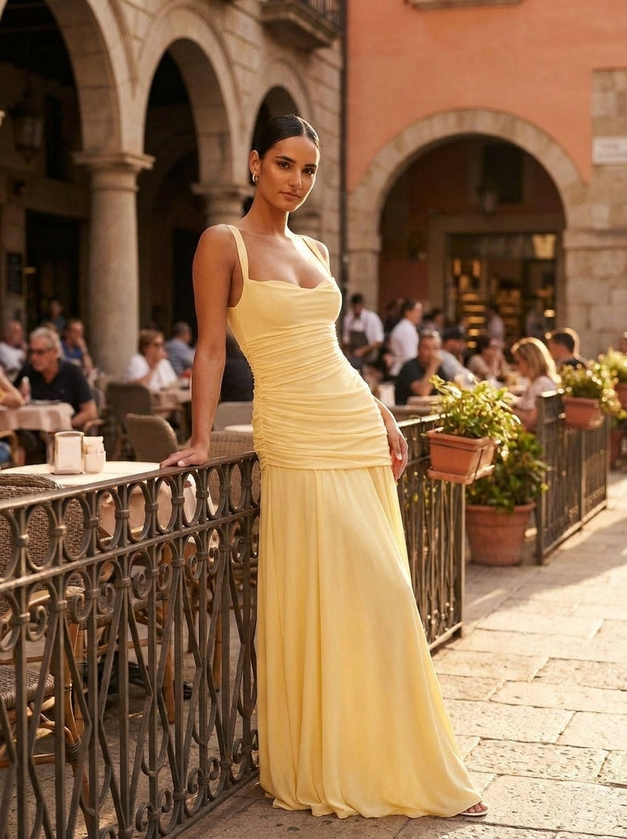 Yellow Maxi Elbise