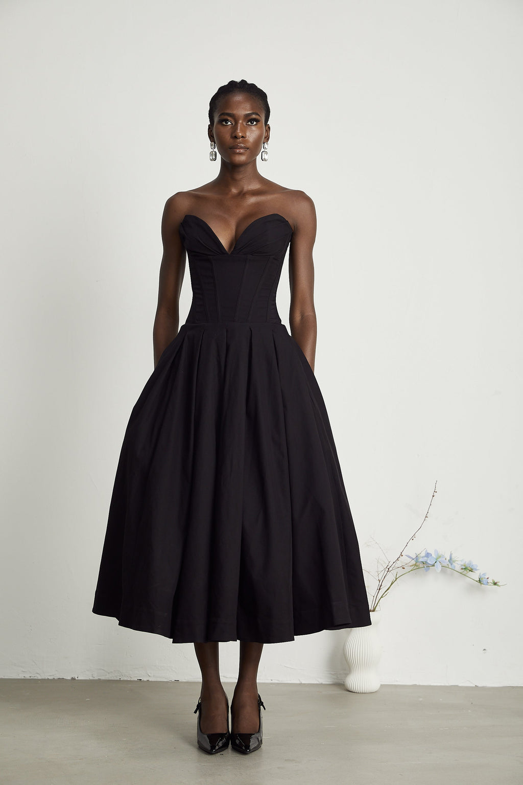 Katherine straplez korse midi elbise ®