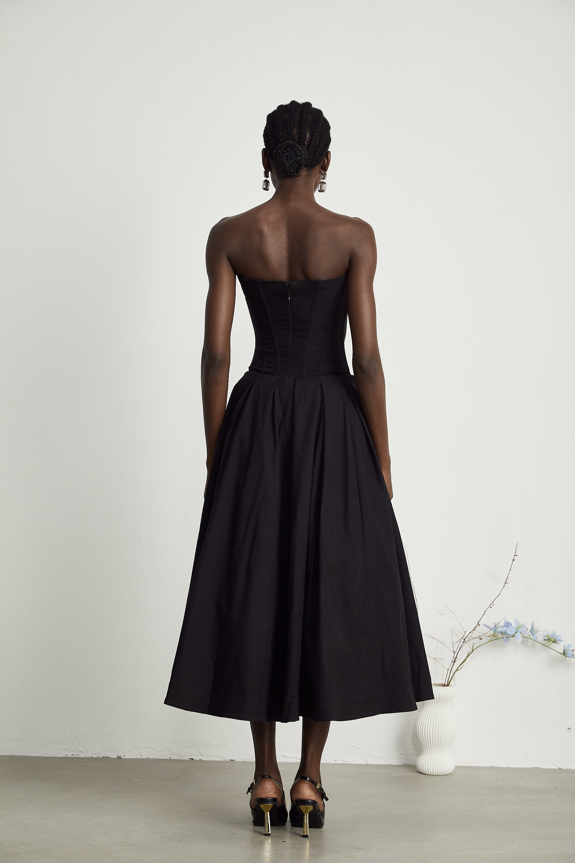Katherine straplez korse midi elbise ®