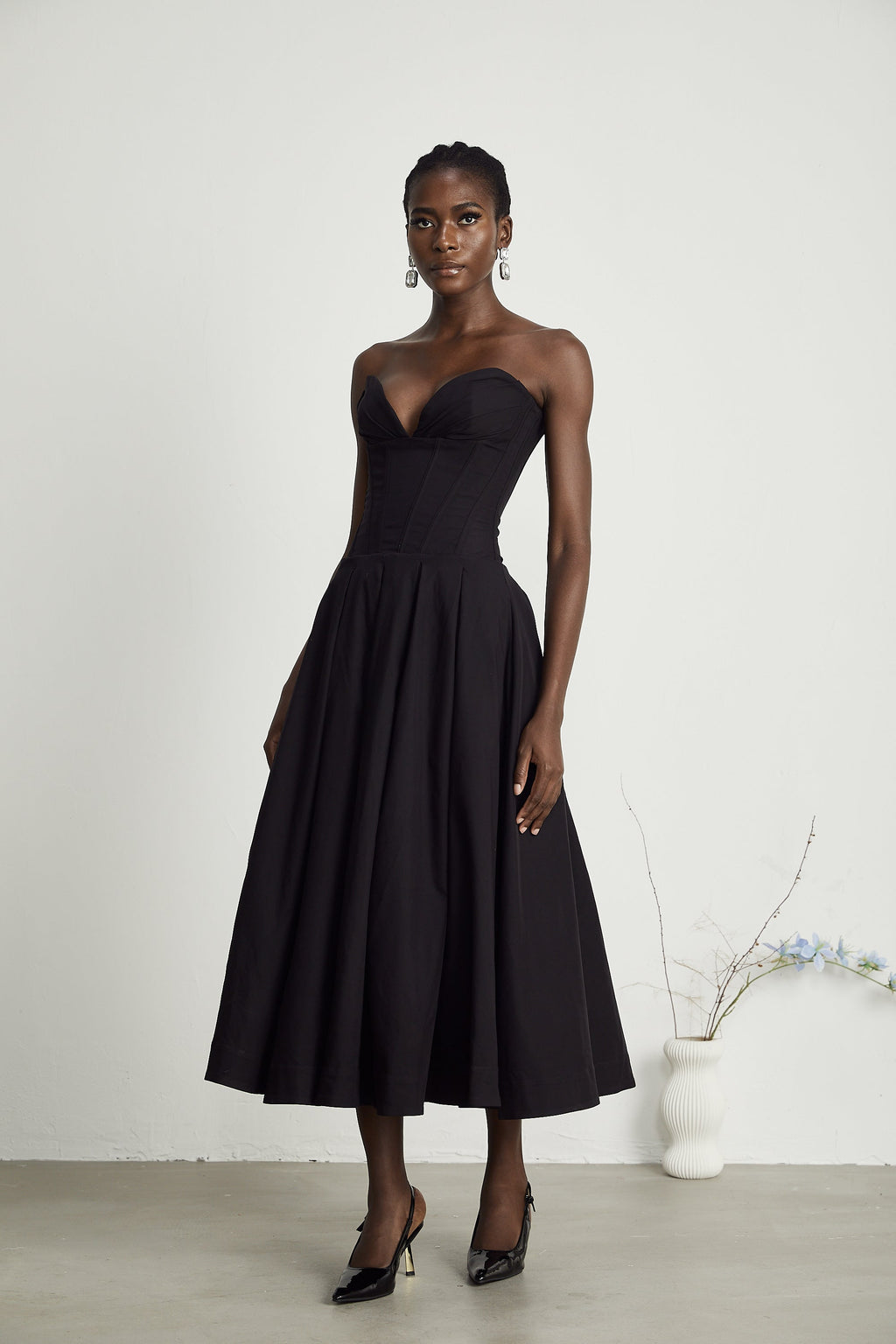 Katherine straplez korse midi elbise ®