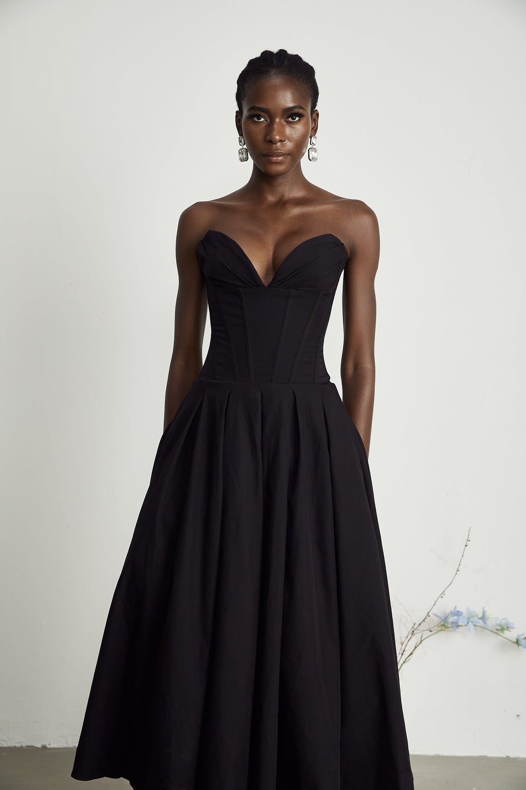 Katherine straplez korse midi elbise ®