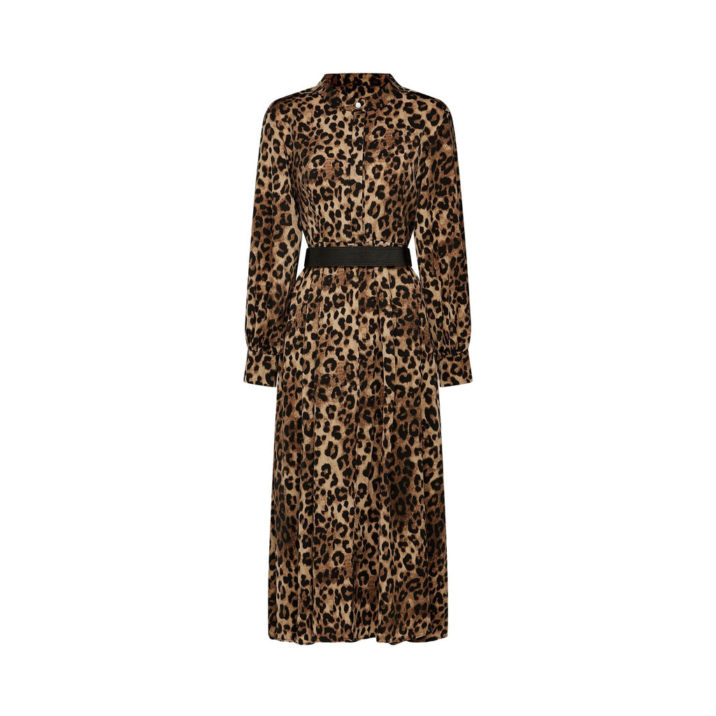 Geneviève Leopar Desenli Midi Elbise