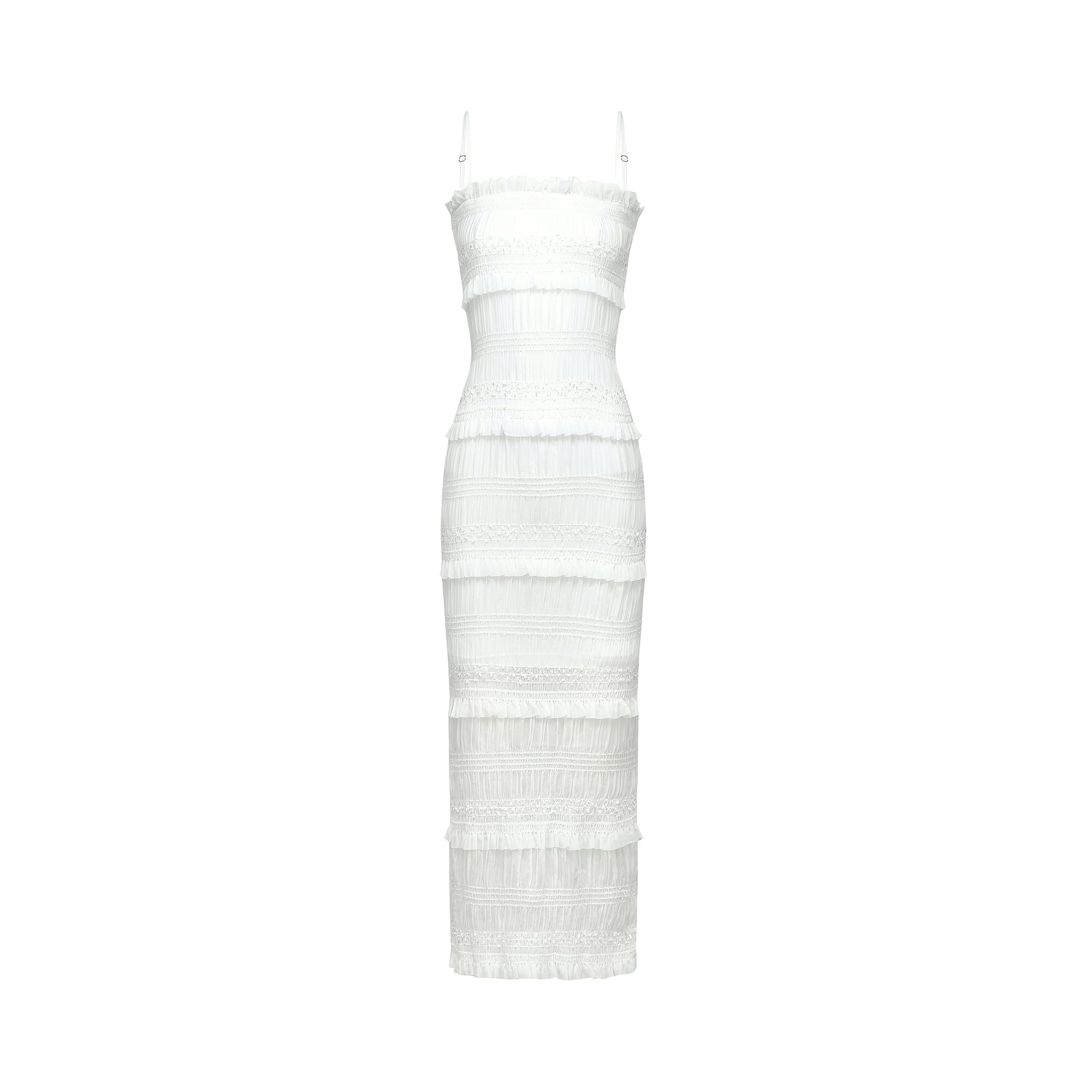 Gaëlle Katlı Pilili Midi Elbise