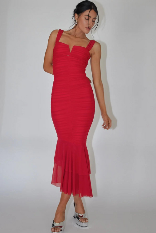 - Kırmızı Lucia Maxi Elbise