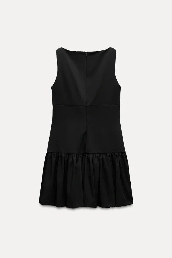 Florence Fiyonklu Fırfırlı Mini Elbise
