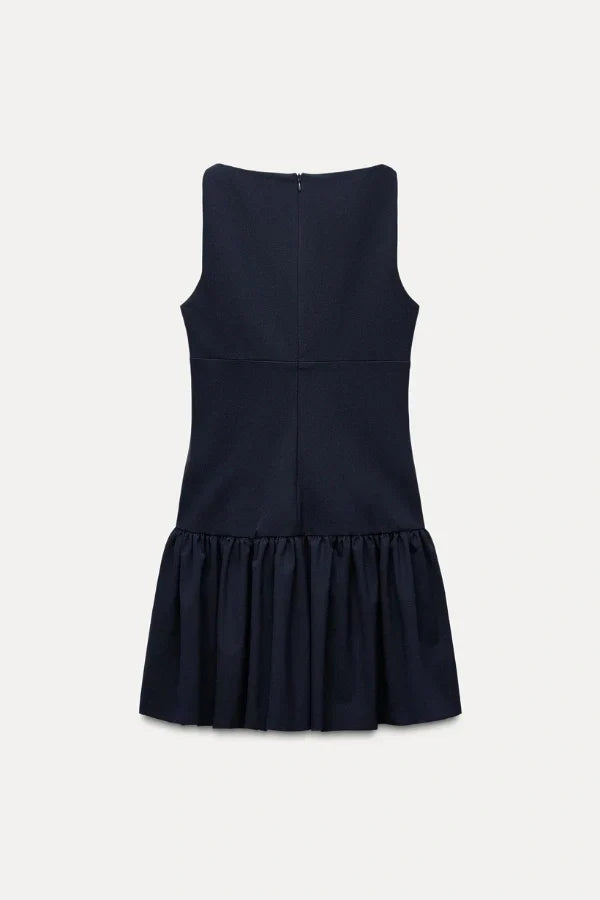 Florence Fiyonklu Fırfırlı Mini Elbise