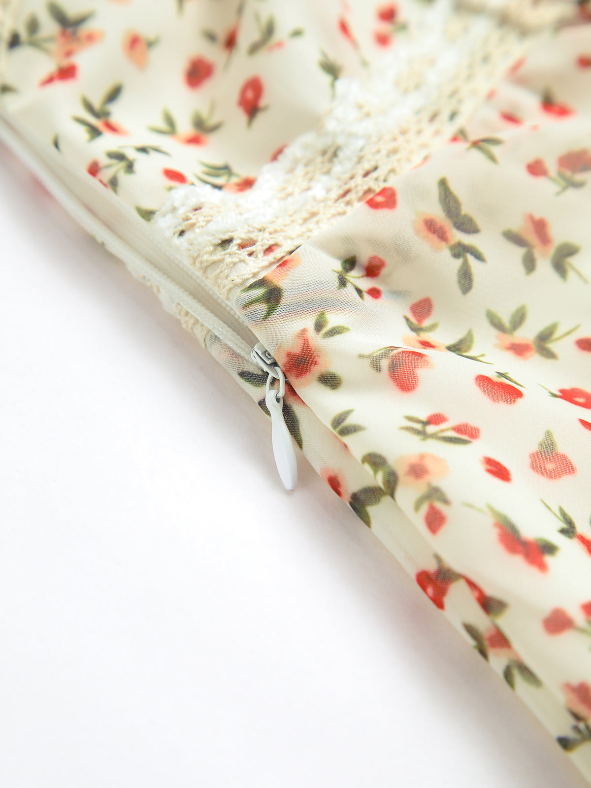 Turuncu V Yaka Çiçek Desenli Düğüm Detaylı Askılı Maxi Elbise