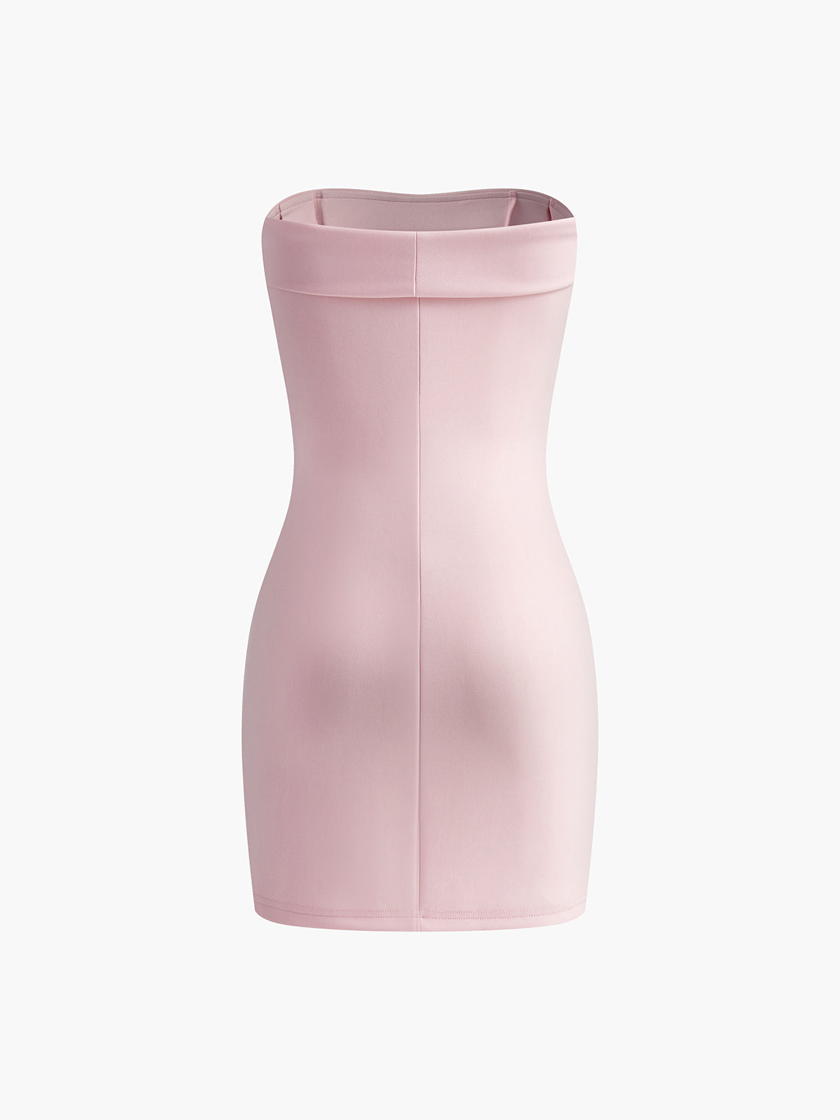 Pembe Dar Kesim Straplez Mini Abiye Elbise