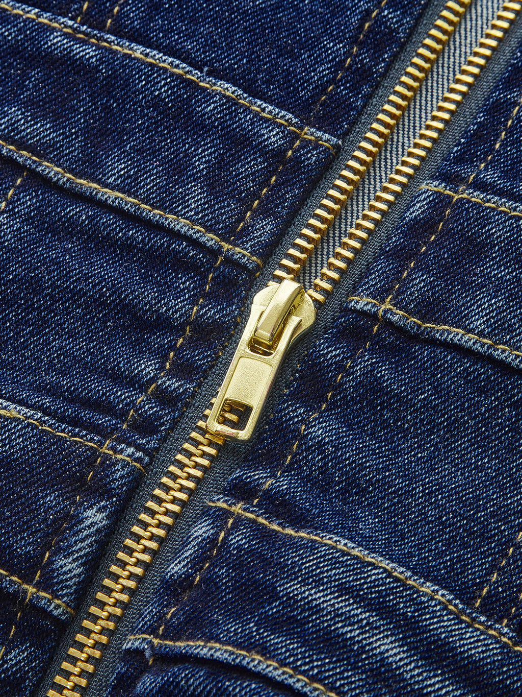 Denim Çift Tokalı Mini Elbise