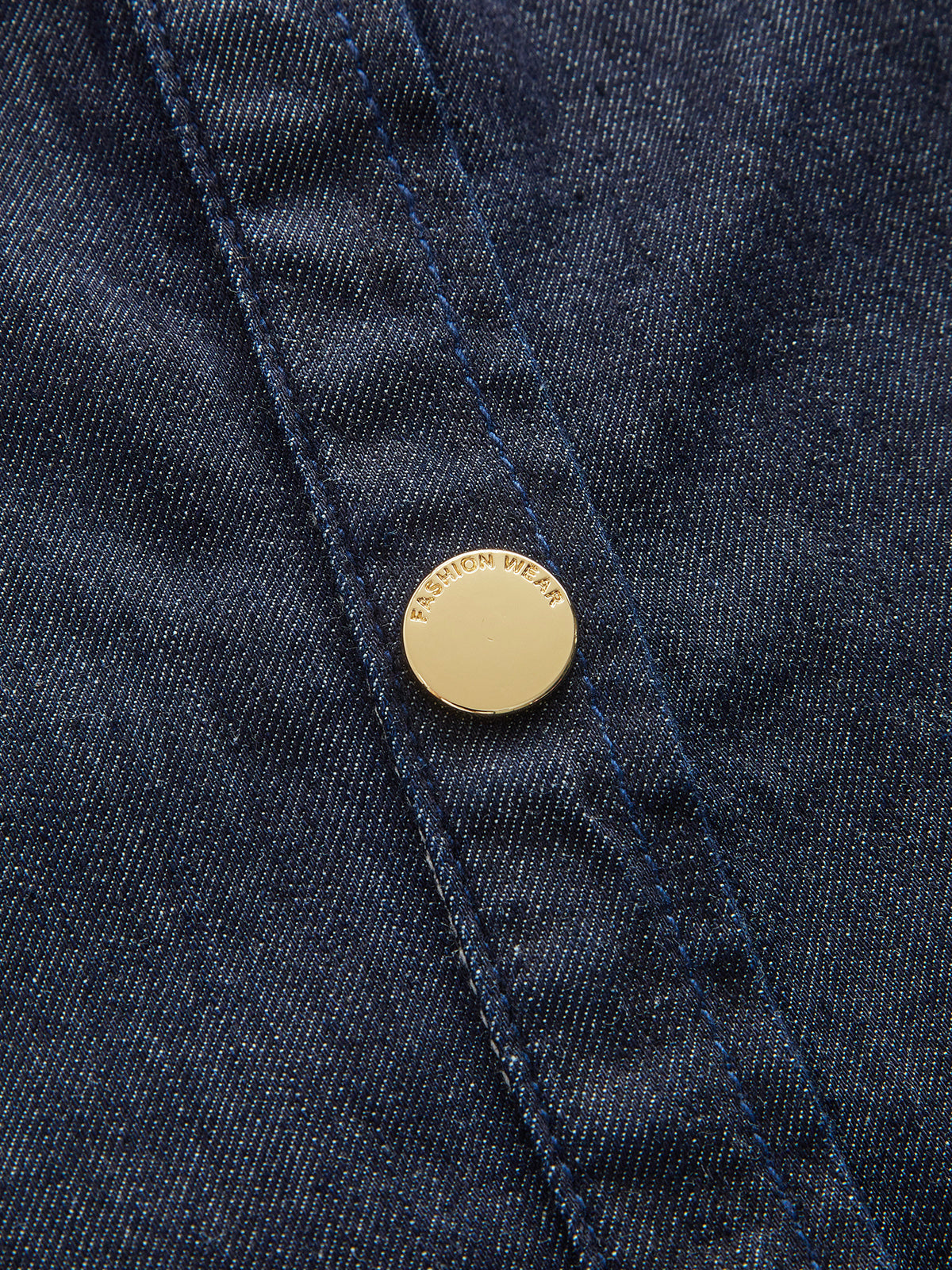 Önden Düğmeli Denim Midi Elbise