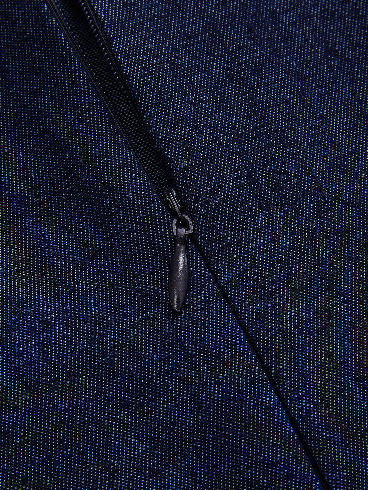 Kolsuz Kloş Denim Midi Elbise