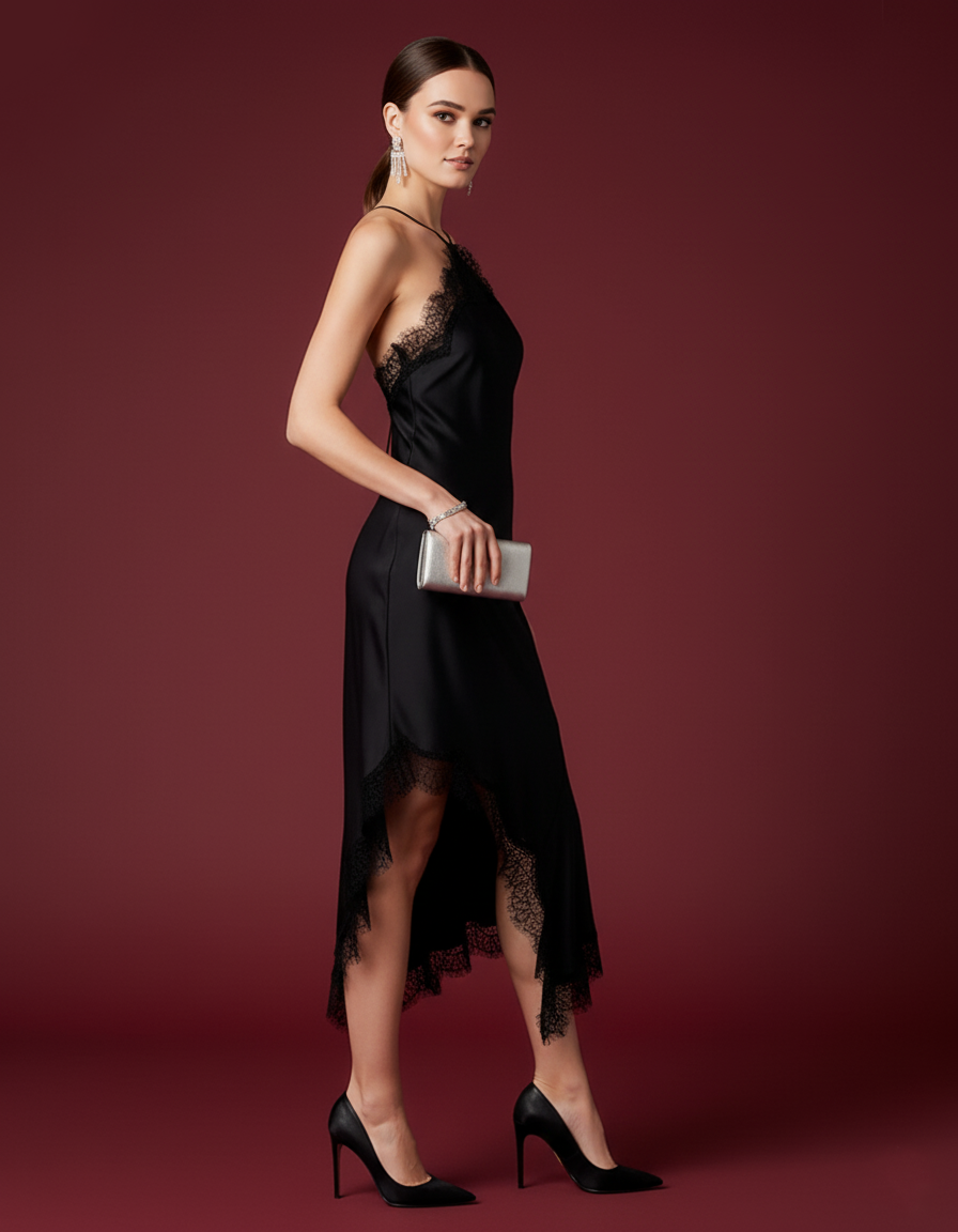 Marielle Yüksek Bel Modern Midi Elbise