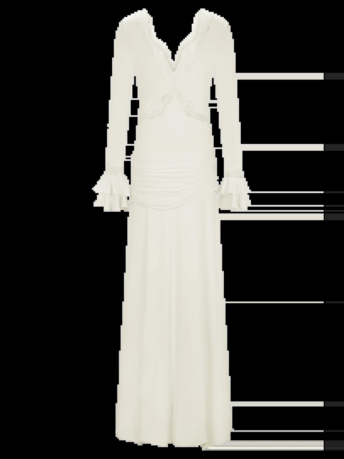 - Fildişi Dantel Maxi Elbise
