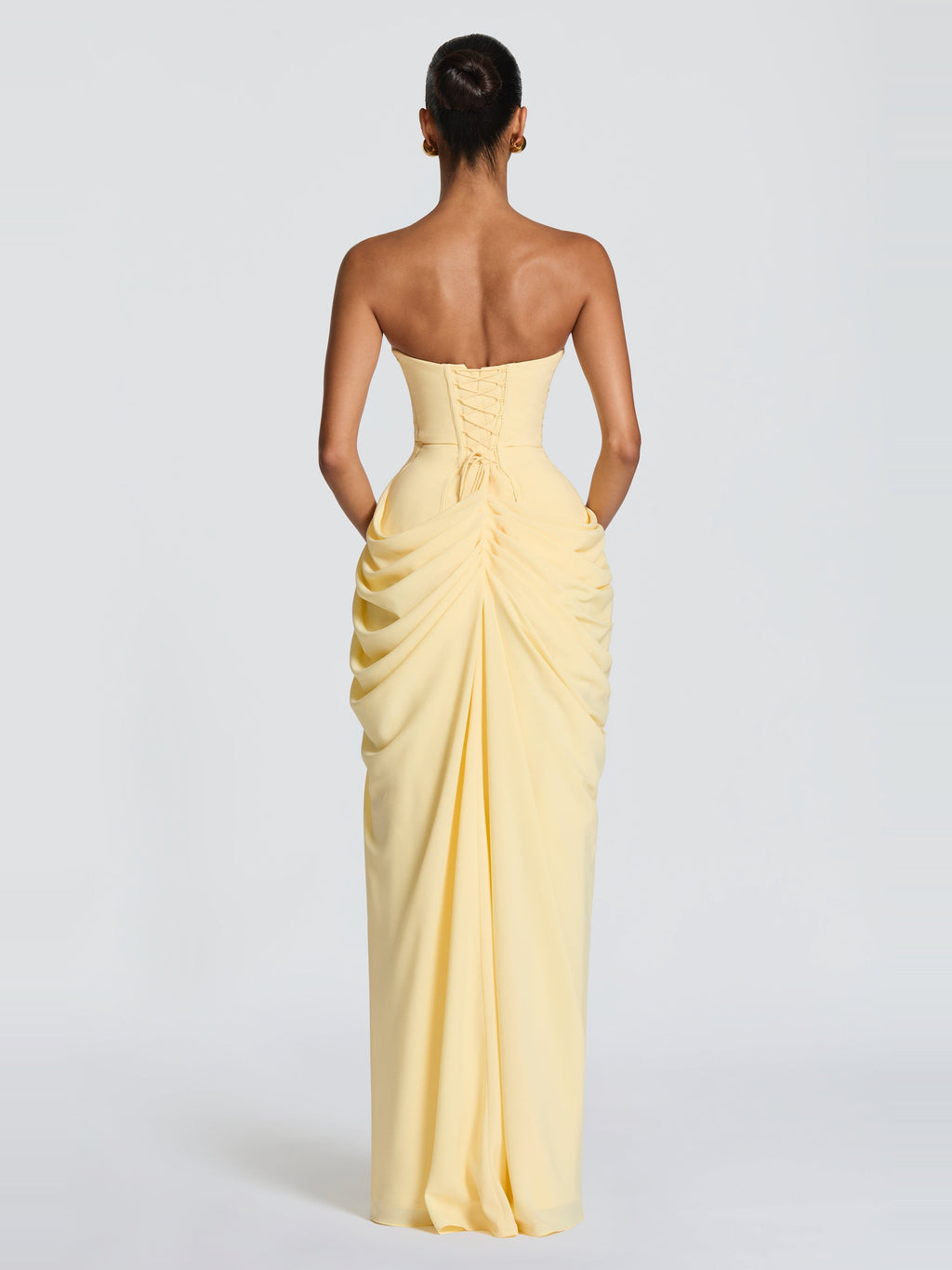 Soleil Korse Detaylı Maxi Elbise