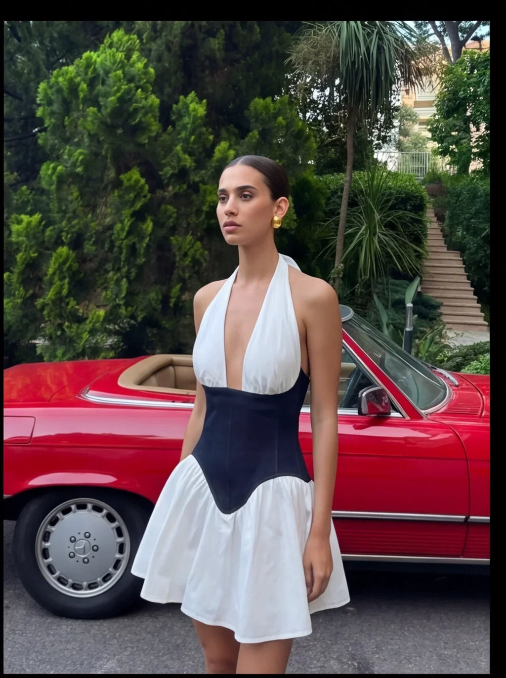 Merlyn Çivit Mavi Denim Pamuklu Kesim Mini Elbise