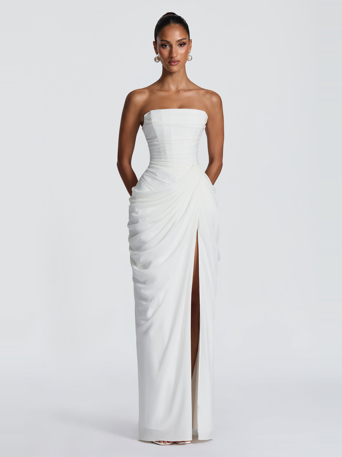 Soleil Korse Detaylı Maxi Elbise