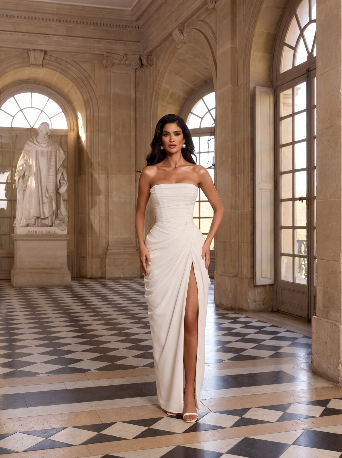 Soleil Korse Detaylı Maxi Elbise