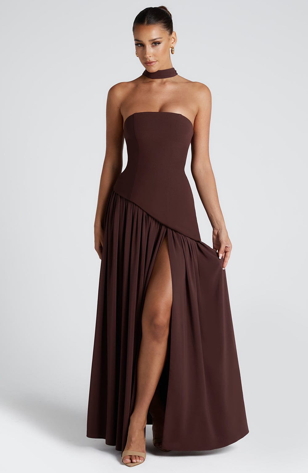 Maliyah Maxi Elbise - Kahverengi ®