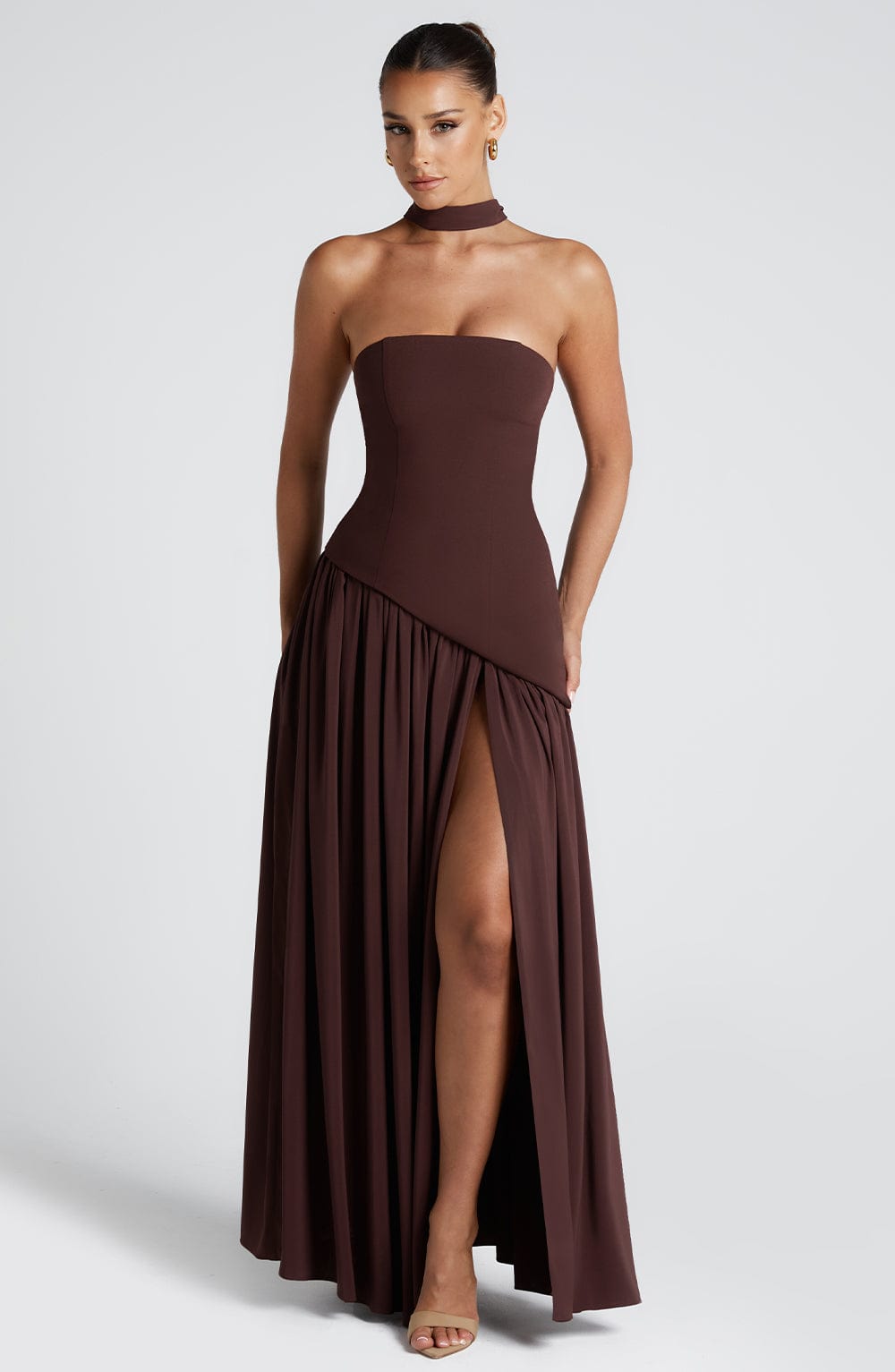 Maliyah Maxi Elbise - Kahverengi ®