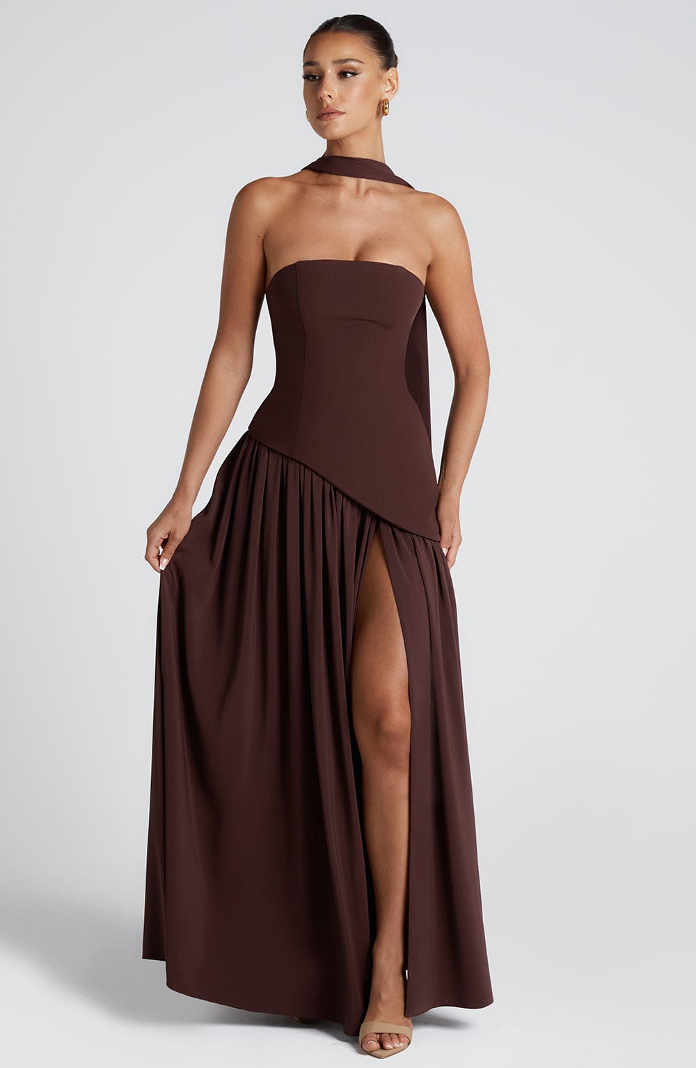 Maliyah Maxi Elbise - Kahverengi ®