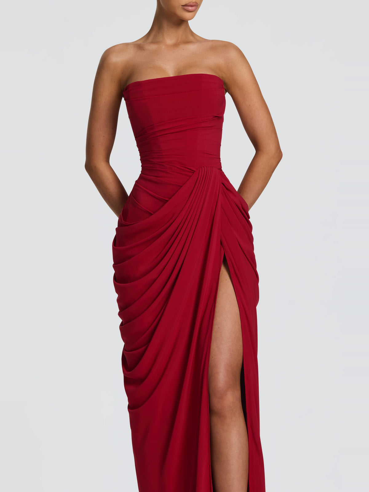 Soleil Korse Detaylı Maxi Elbise