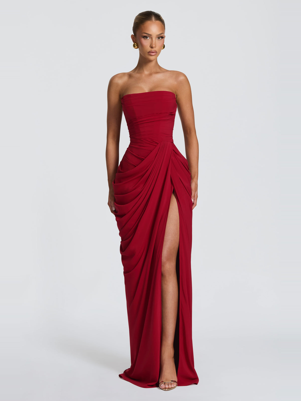Soleil Korse Detaylı Maxi Elbise
