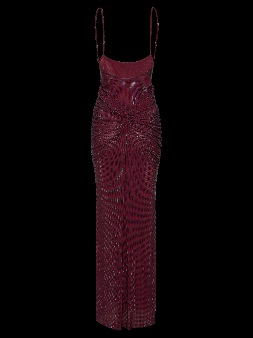 Roisin Bordo Taşlı Maxi Elbise
